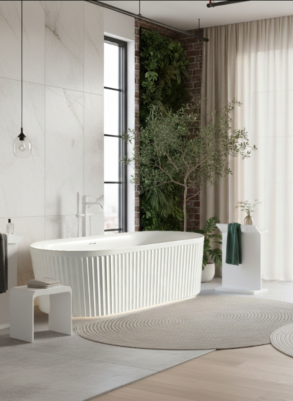 Dalia Back to Wall Free Standing Bath