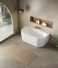 Dalia Back to Wall Free Standing Bath With Overflow