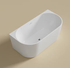 Dalia Back to Wall Free Standing Bath With Overflow