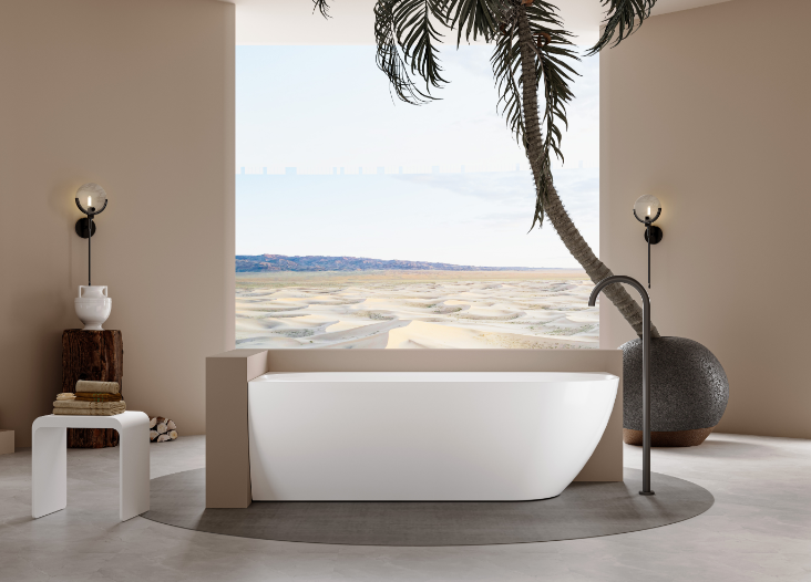 Ellie Free Standing Bath Corner Bath with Overflow
