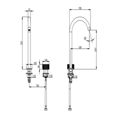 Soko Hob Sink Mixer Chrome