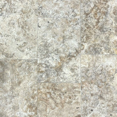 Silver Tumbled Travertine French Pattern 30mm