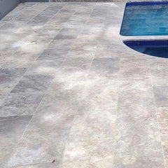 Silver Tumbled Travertine 610x610x12mm