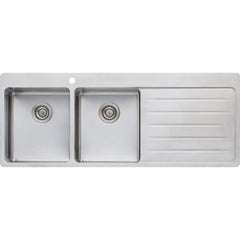 Oliveri Sonetto Double Bowl Topmount Sink with Drainer