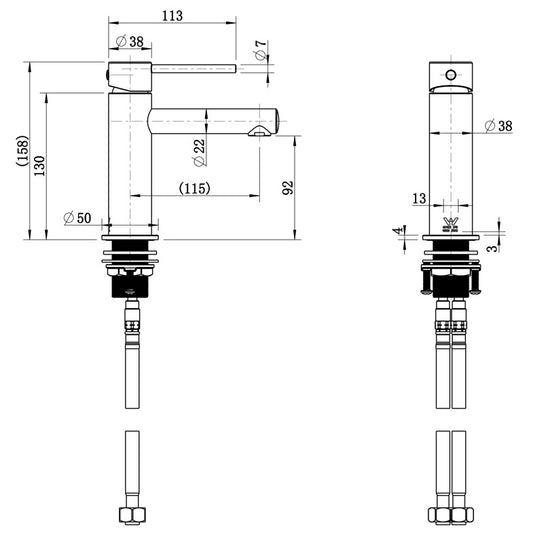 Essence Basin Mixer Tap Brushed Chrome