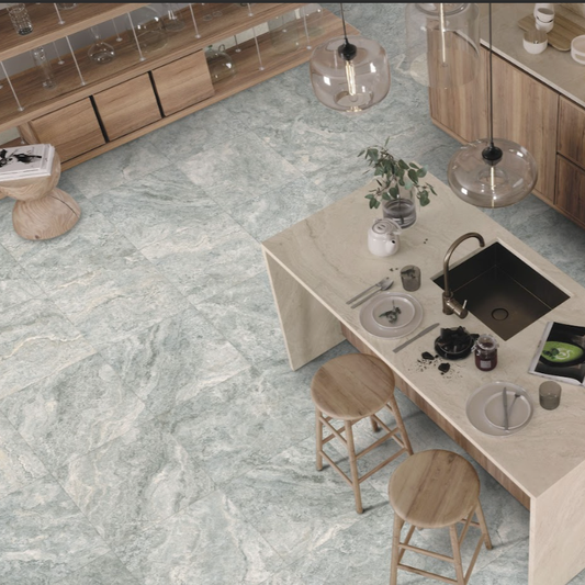 Travertine Ice White Tech Grip Tile 600x600