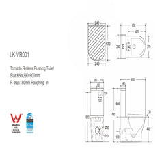 Vanta Tornado Rimless Toilet Suite