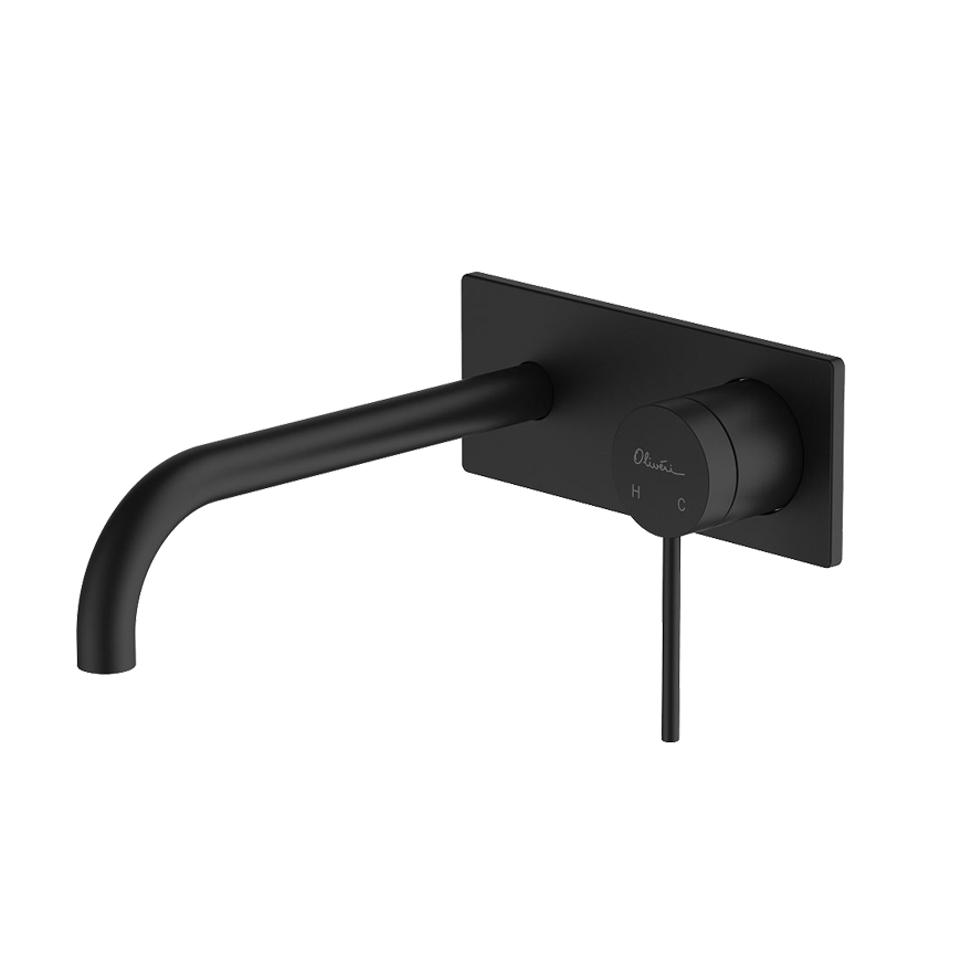 Oliveri Venice Curved Wall Mixer Set Matte Black