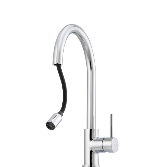 Oliveri Venice Goose Neck Pull Out Mixer Chrome