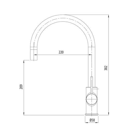 Oliveri Venice Goose Neck Pull Out Mixer Matte Black