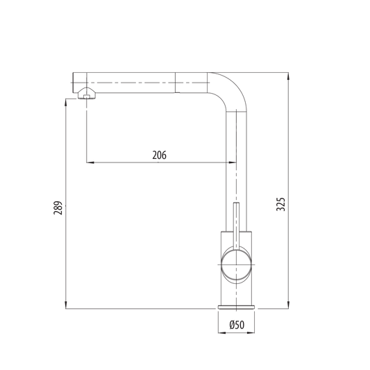 Oliveri Venice Right Angle Pull Out Mixer Matte Black