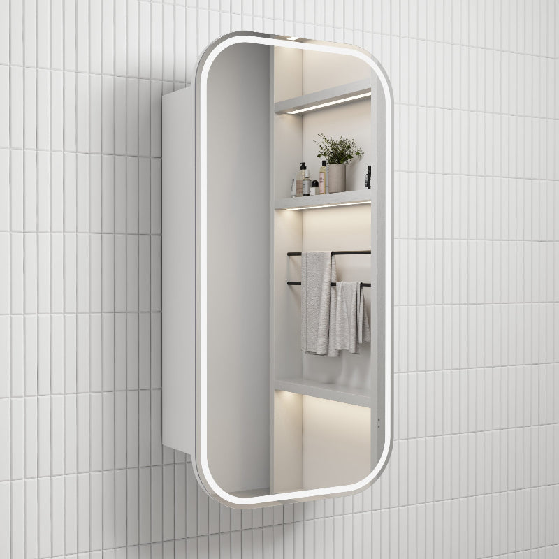 Como LED Matte White Shaving Cabinet Frameless