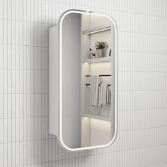 Como LED Matte White Shaving Cabinet Frameless