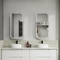 Como LED Matte White Shaving Cabinet Frameless