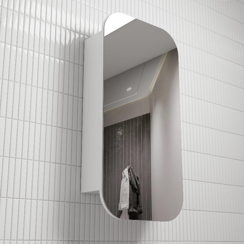 Como Matte White Frameless Sculpted Shaving Cabinet