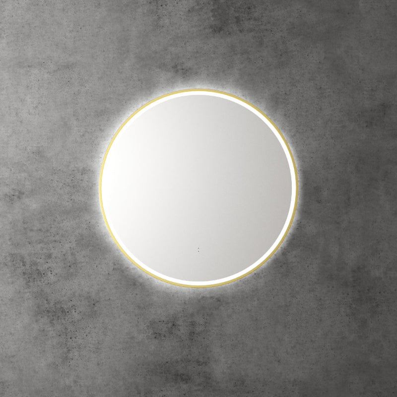 Kensington 700mm LED Mirror with Brushed Gold Frame