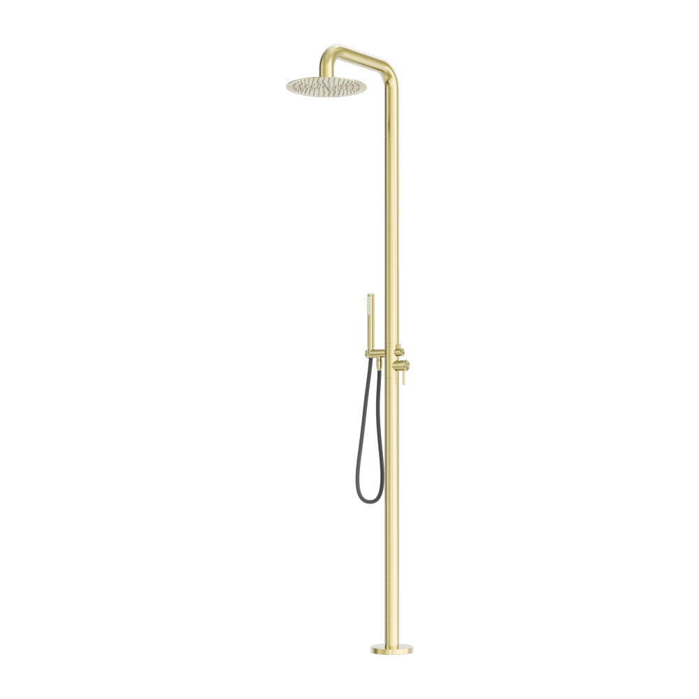 Gold Shower Column Roca Nero Zen Outdoor Freestanding Shower Column - Brushed Gold