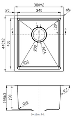 Arden Single Bowl Sink 340mm