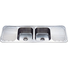 Coral Double Bowl Double Drainer Sink 1380mm