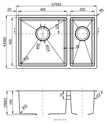 Arden 1 & 1/2 Bowl Sink 670mm