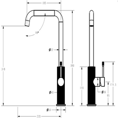 Linea Sink Mixer Squareneck Brushed Gold