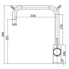 Halo Sink Mixer Squareneck Chrome