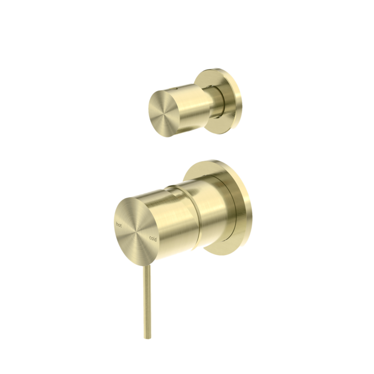 Nero Mecca Shower Mixer with Divertor Separate Back Plate - Brushed Gold