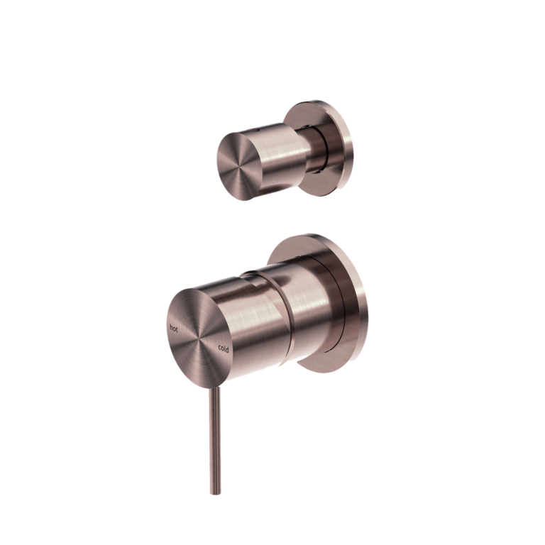 Nero Mecca Shower Mixer with Divertor Separate Back Plate - Brushed Bronze