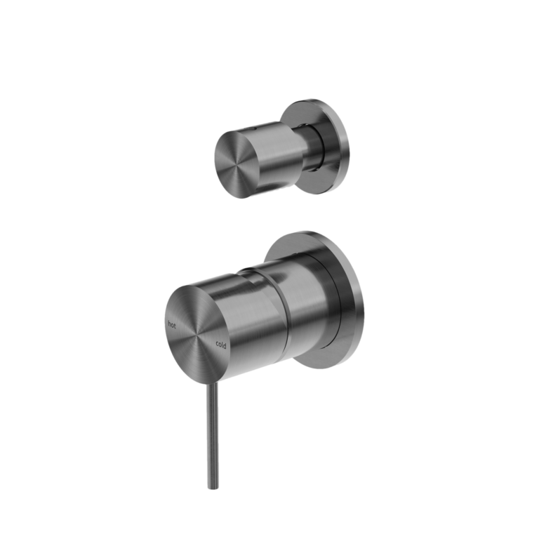 Nero Mecca Shower Mixer with Divertor Separate Back Plate - Gun Metal