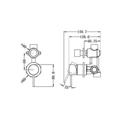 Nero Mecca Shower Mixer with Divertor Separate Back Plate (Many Colours)