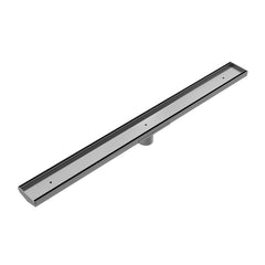 Nero Tile Insert V Channel Floor Grate 50mm Outlet With Hole Saw Gun Metal