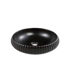 Aurea Geneva Fluted Bowl Premium Ceramic Above Counter Basin Gloss White