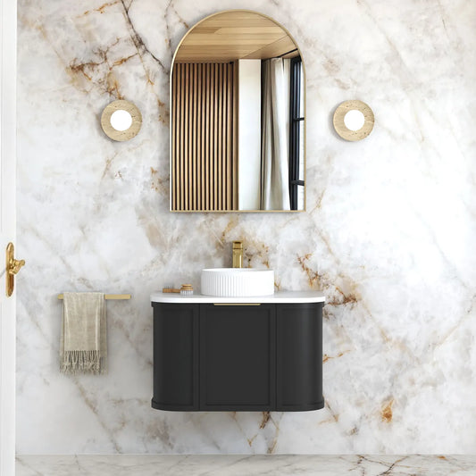 Otti Hampshire Satin Black Wall Hung Curve Vanity 750x460