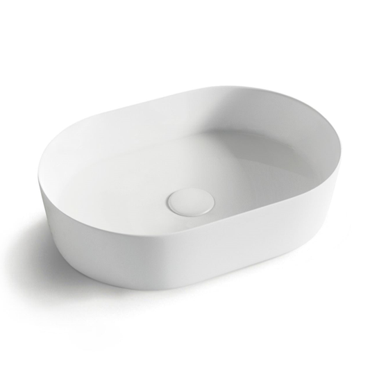 Otti Quay Oval Matte White Basin 500x340x120mm