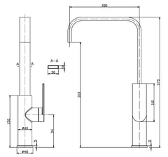Riva Sink Mixer Matte Black