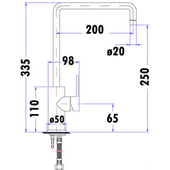 Orta Sink Mixer Squareneck Chrome