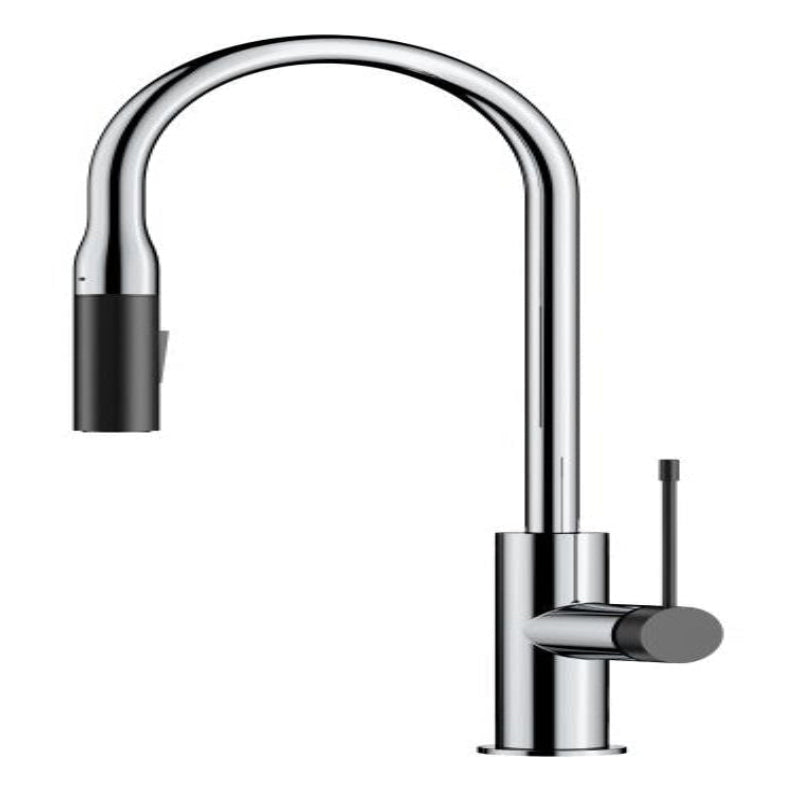 Azel Sink Mixer Pull-out Chrome with Matt Black Spout