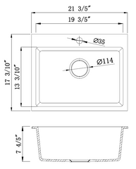 Coral Granite Single Bowl Sink 550x440x205