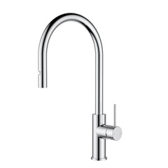 Orta Slimline SS Gooseneck Pull-Out Sink Mixer In Brushed ss304 Chrome