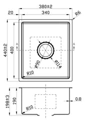 Coral Single Bowl Sink 340mm