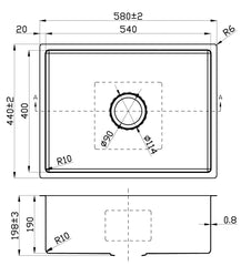 Coral Single Bowl Sink 540mm