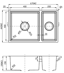 Coral 1 & 1/2 Bowl Sink 670mm