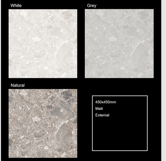 Assina Terrazzo Grey Matte 450x450mm