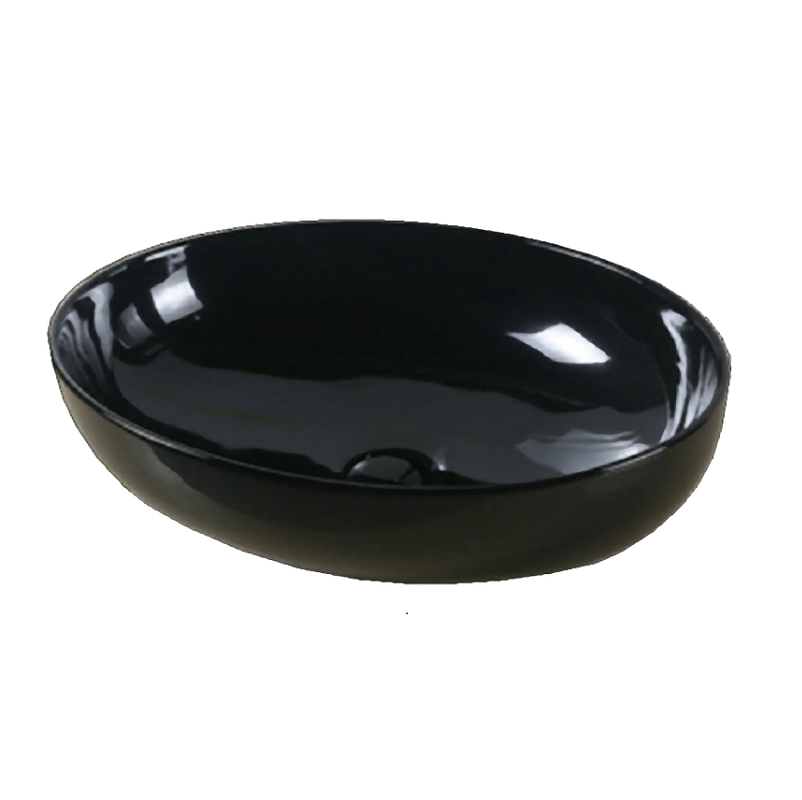 Above Counter Basin Gloss Black Oval 600mm