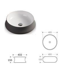 Above Counter Basin Grey & white 455mm