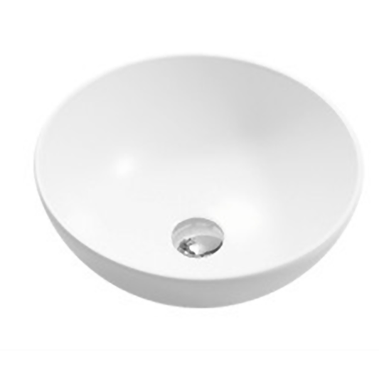 Round Counter Matte White Gloss Basin