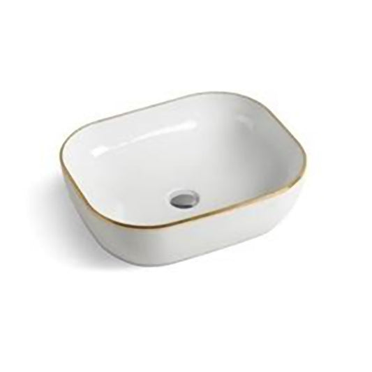 Above Counter Gold Rim Basin 500mm