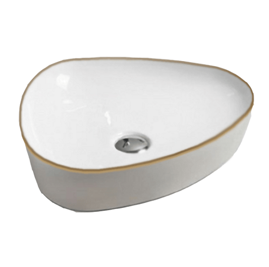 Above Counter Gold Rim Triangle Basin 500 mm