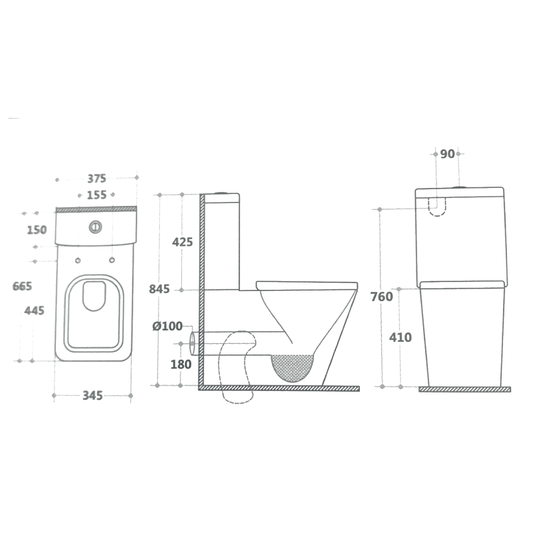 Adalia Wall Faced Toilet Suite - Ceramicahomes