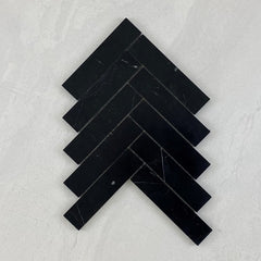 Apollo Nero Marquina Herringbone Honed